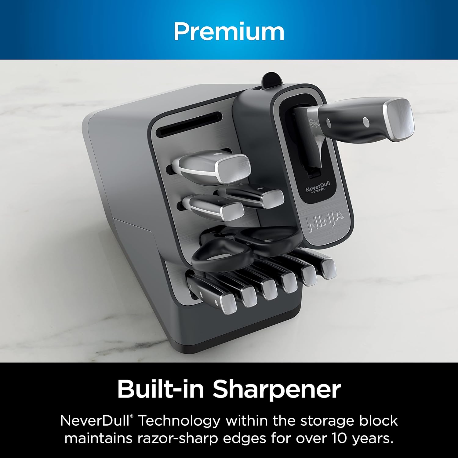 Ninja 14-Piece Knife Set with Black Block and NeverDull Sharpener