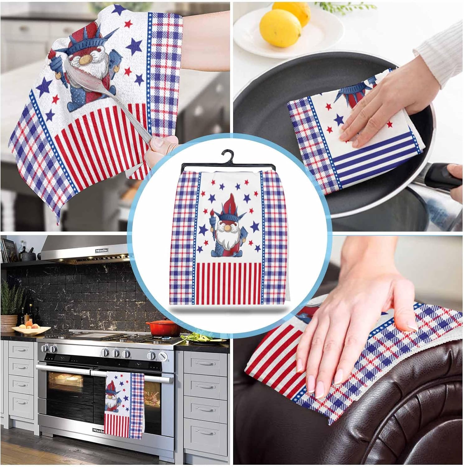 Durable Soft Kitchen Towels for Independence Day