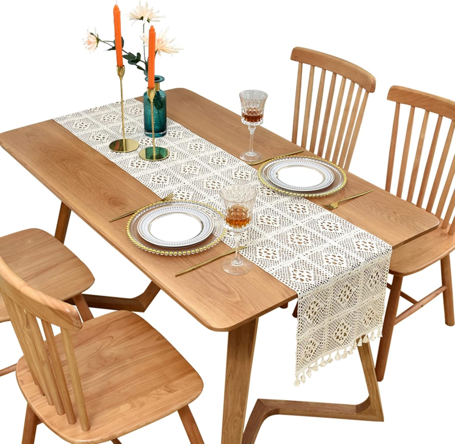 Hsvanyr Beige Table Runner for Bedroom 12x39inch Centerpieces