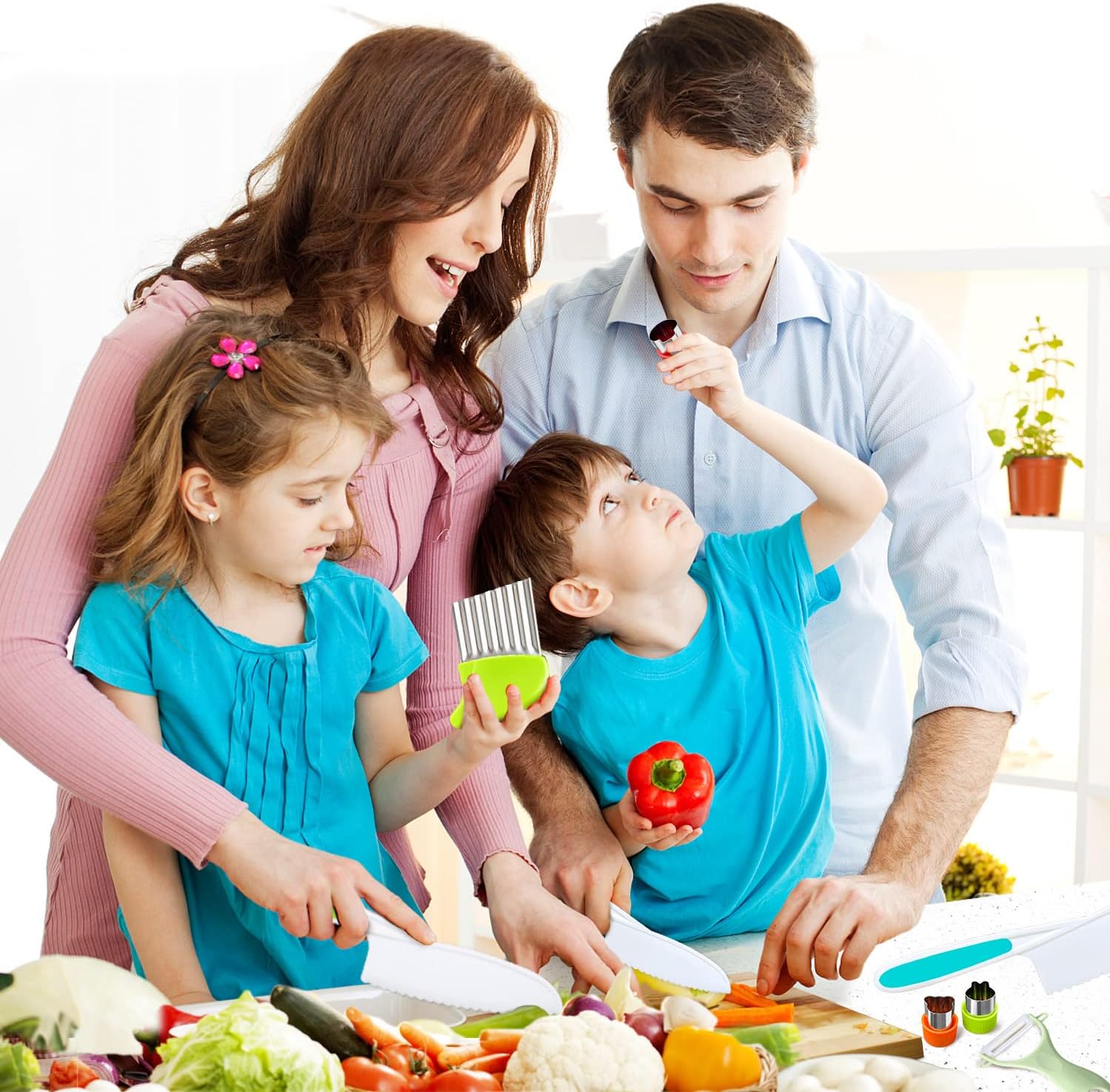 9-Piece Kids Kitchen Knife Set for Real Cooking