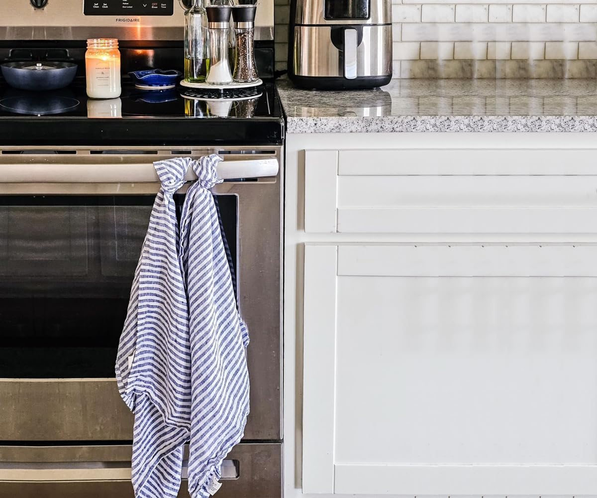 All Cotton and Linen Blue Kitchen Towels