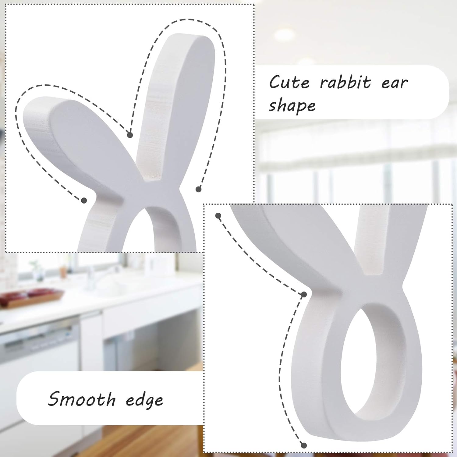 Easter Bunny Napkin Rings Set