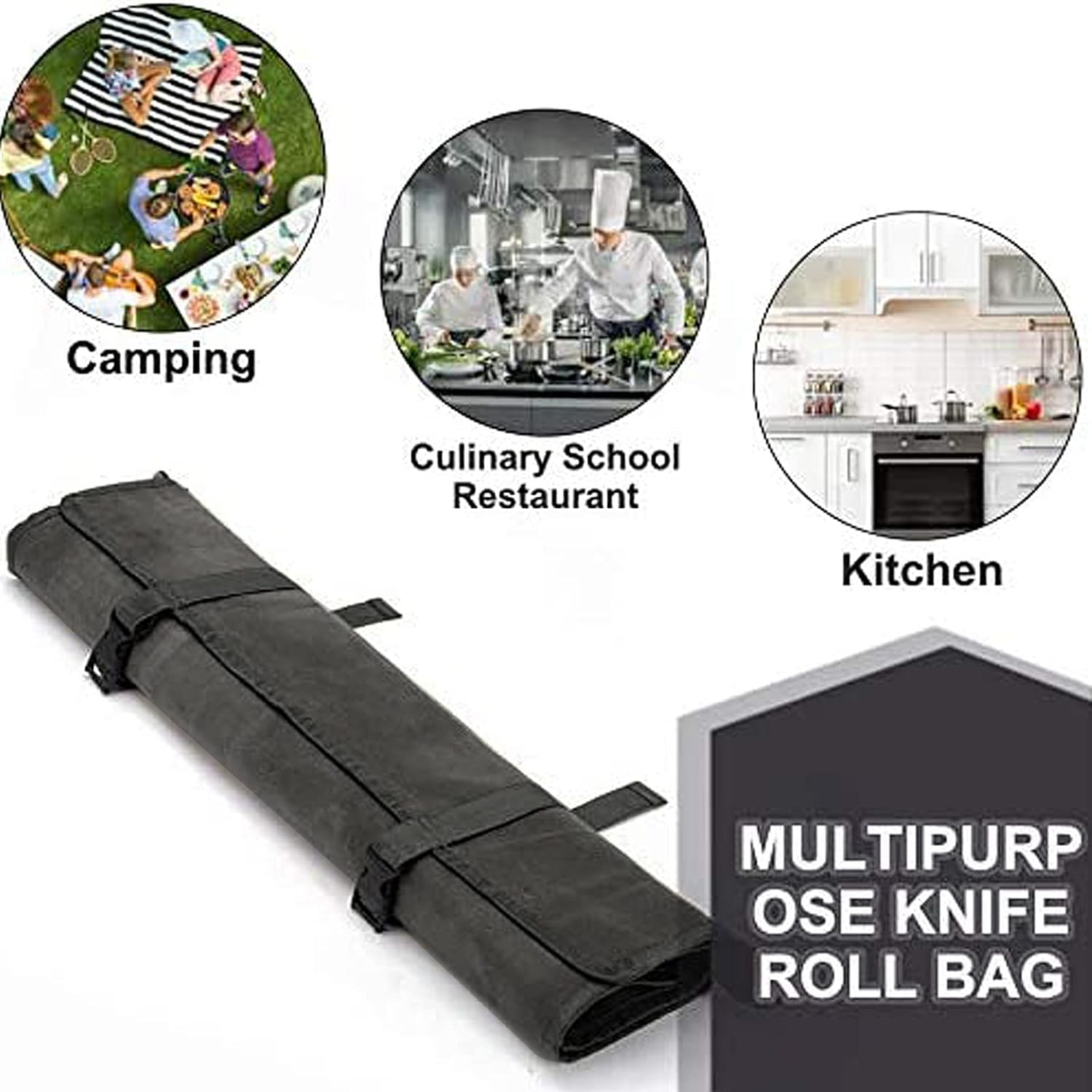 HERSENT Chefs Knife Roll Bag with 10 Slots