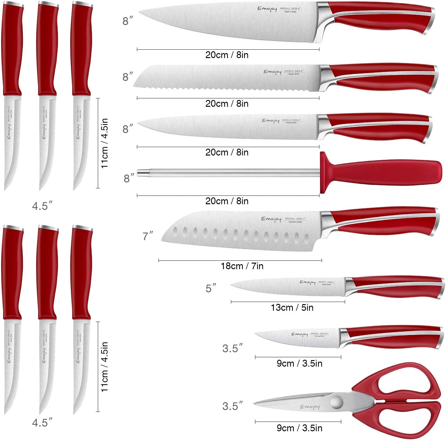 15-Piece Kitchen Knife Set with Premium stainless steel and Sharp Knives