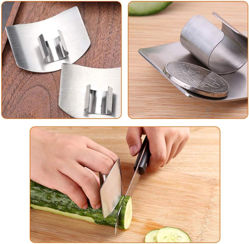 2-Piece Stainless Steel Finger Guards for Safety in the Kitchen
