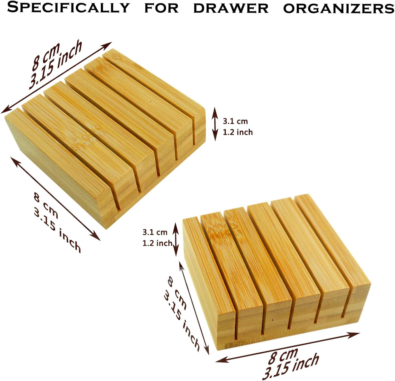 LIJEPNA Bamboo Knives Block Organizer - Holds 10 Knives