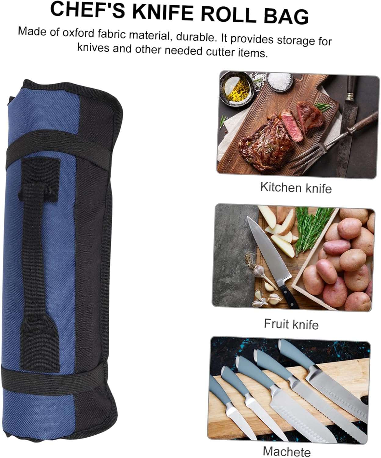HOLIDYOYO Oxford Cloth Roll 22 Knife Organizer for Chef Use
