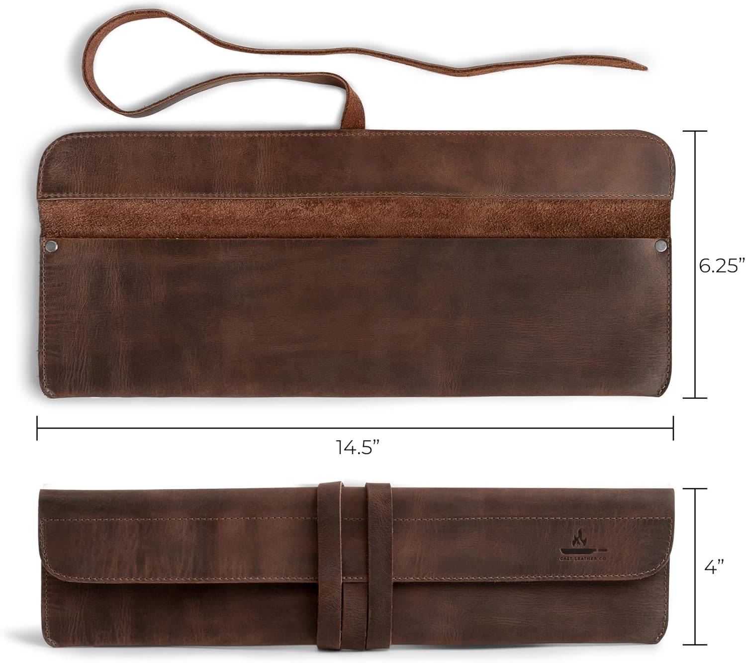 Cast Leather Co Handmade Full Grain Leather Knife Case