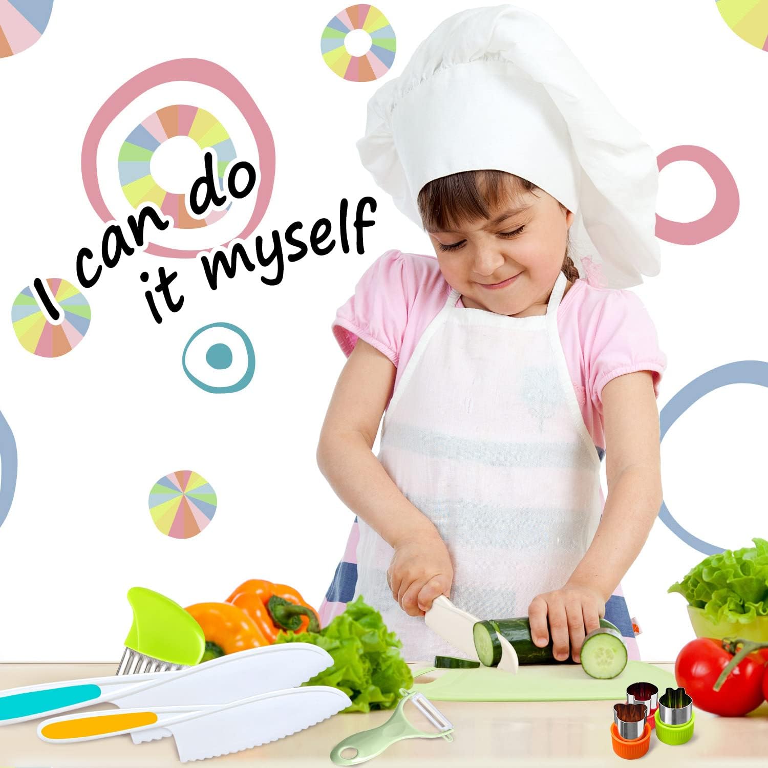9-Piece Kids Kitchen Knife Set for Real Cooking
