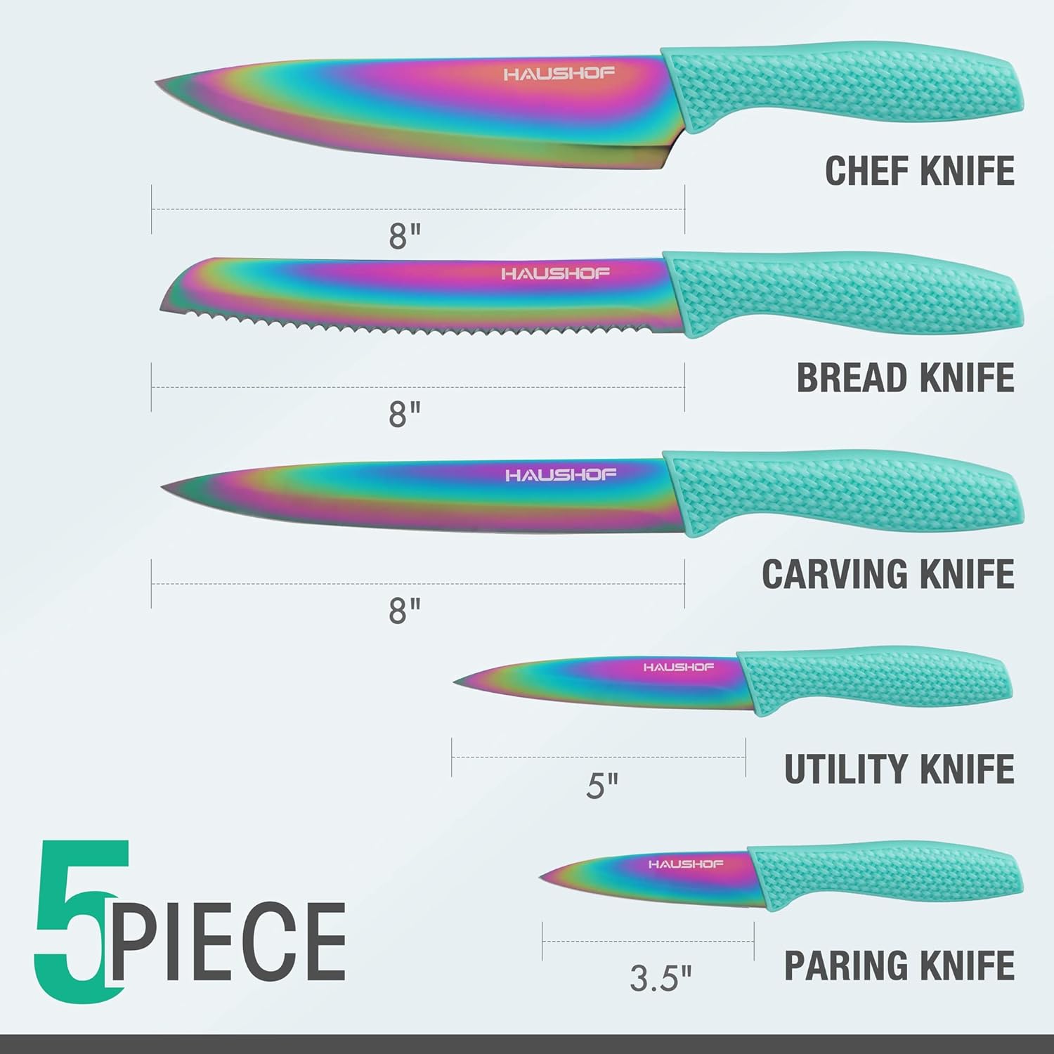 Rainbow Kitchen Knife Set
