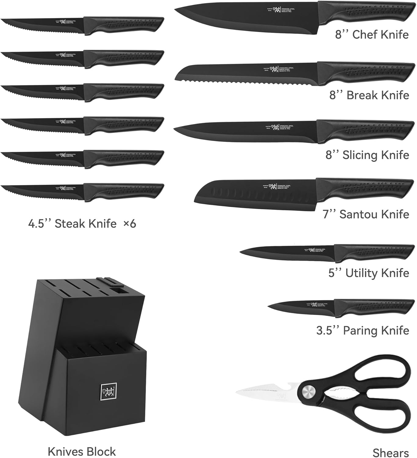 Hundop 15-Piece Knife Set