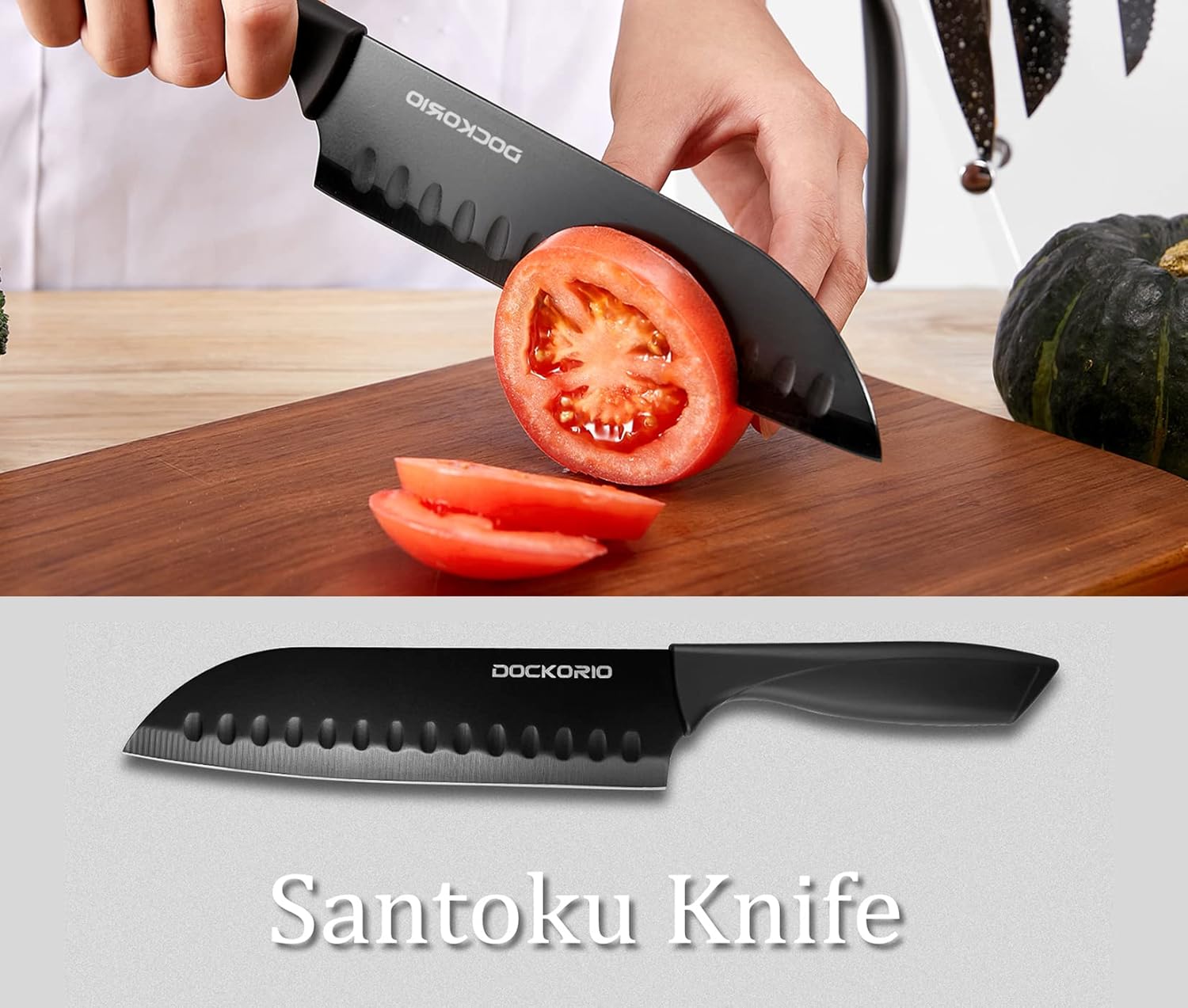 19-Piece Kitchen Knife Set with BlockCompact Durable Design