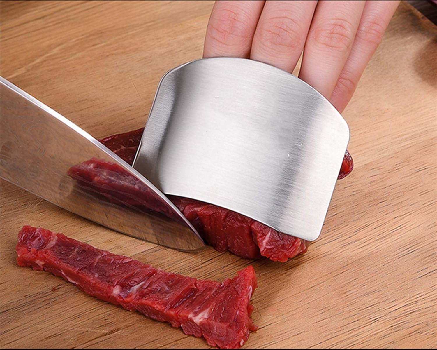 Safety-First Stainless Steel Finger Guards for Kitchen Use