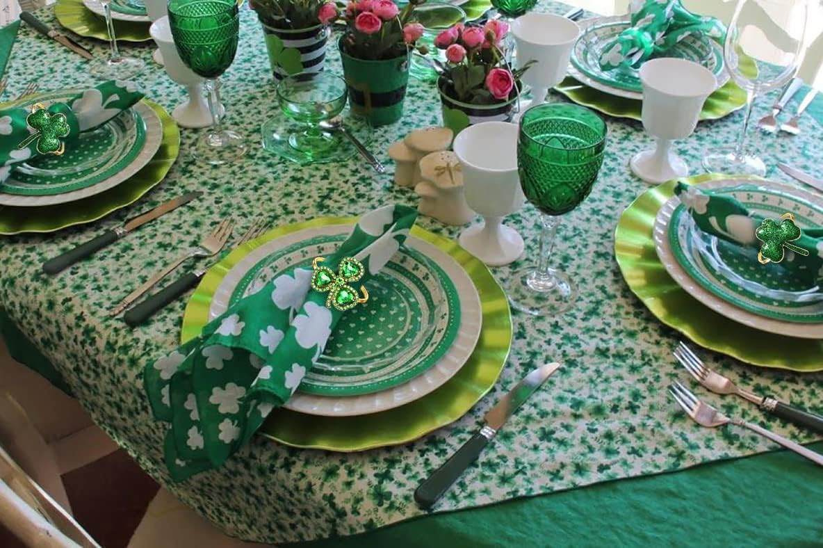Shamrock St Patricks Day Napkin Ring Set