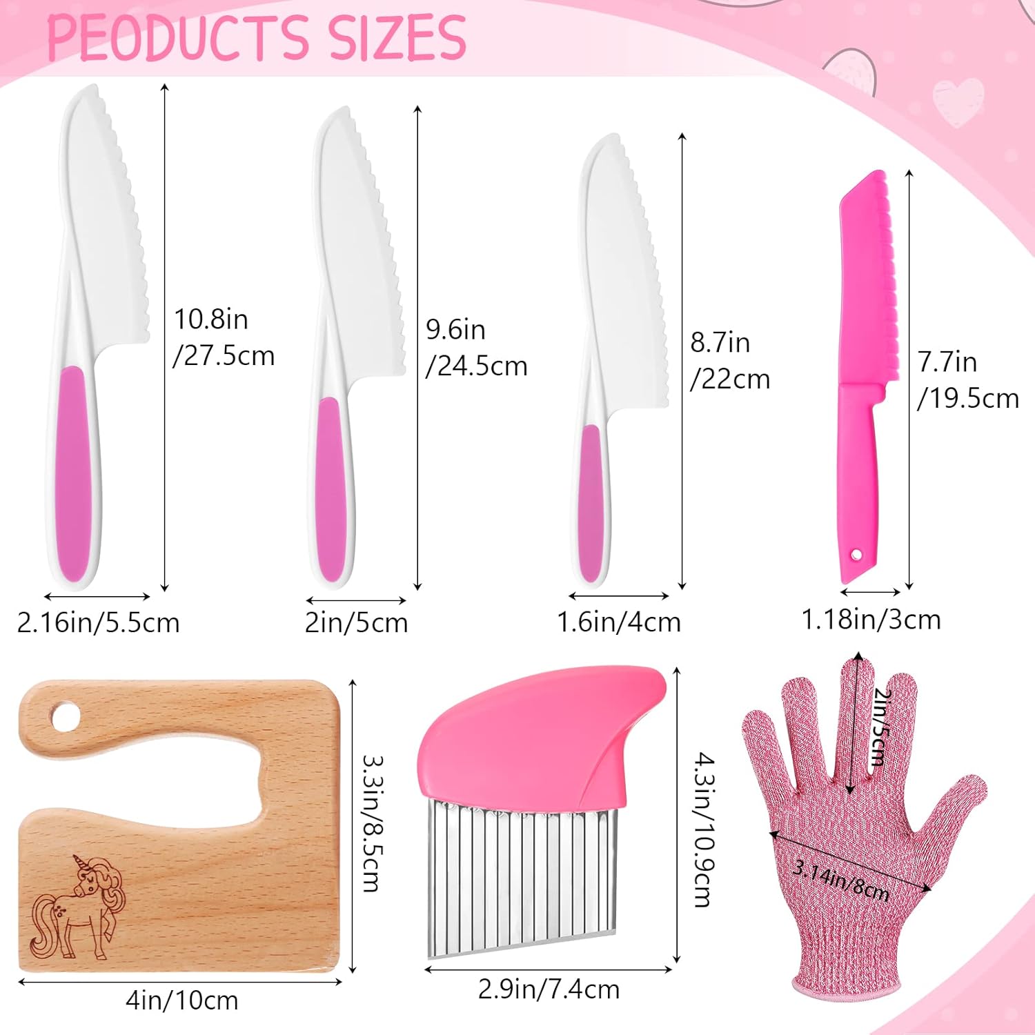 Premium Wooden Toddler knife set with plastic tools for Cooking Baking