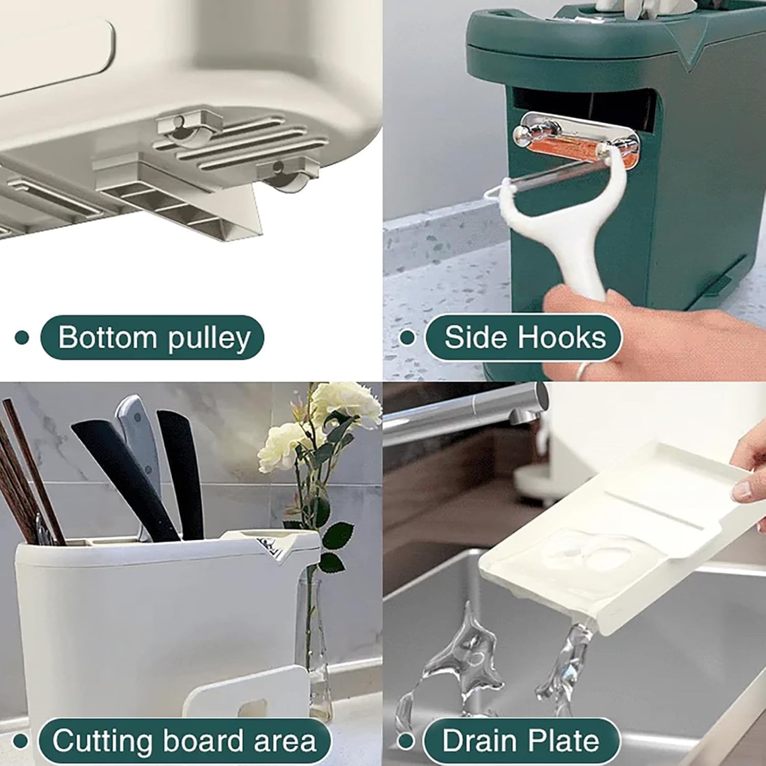 Multi-functional Chopstick HolderDryer Organizer White