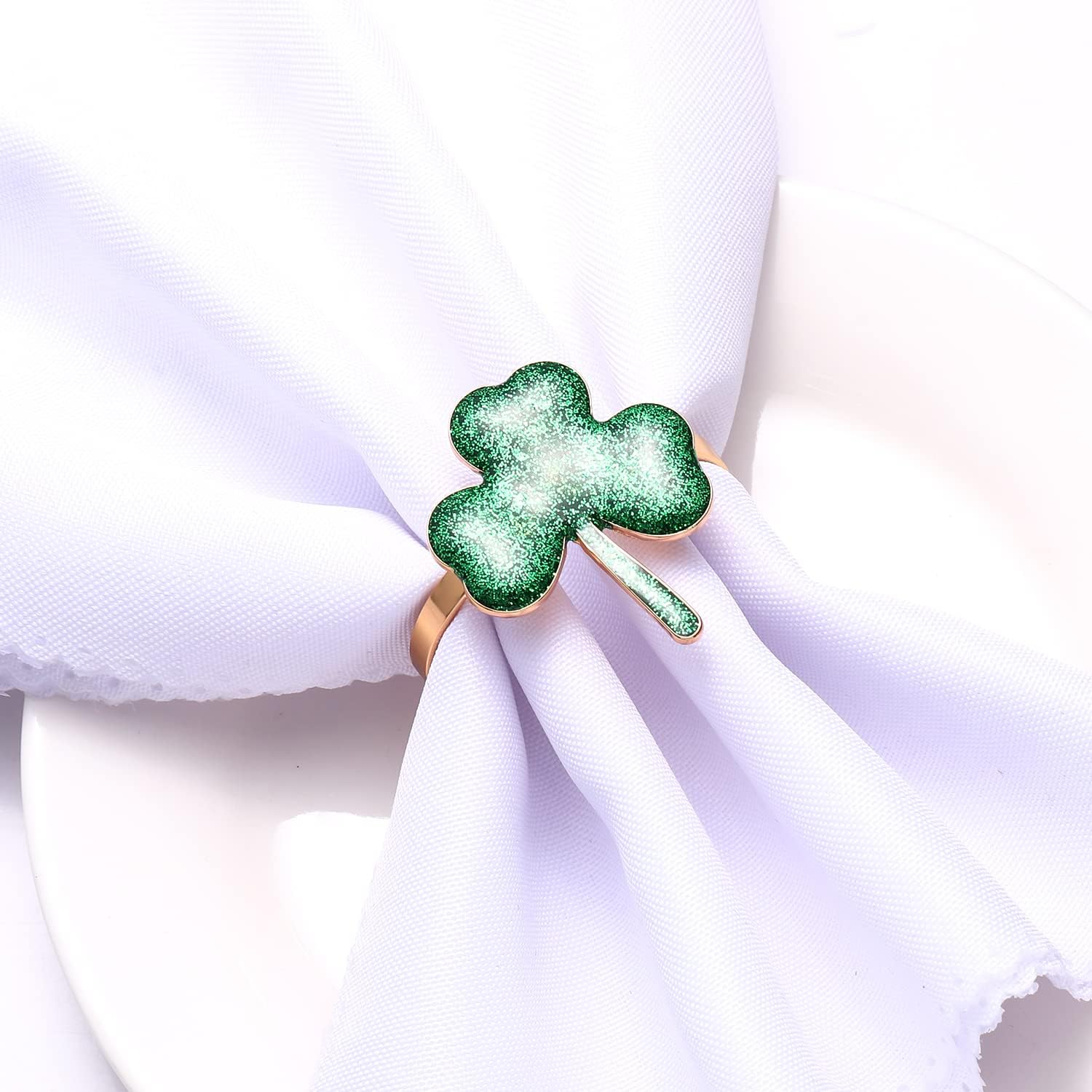 Shamrock St Patricks Day Napkin Ring Set