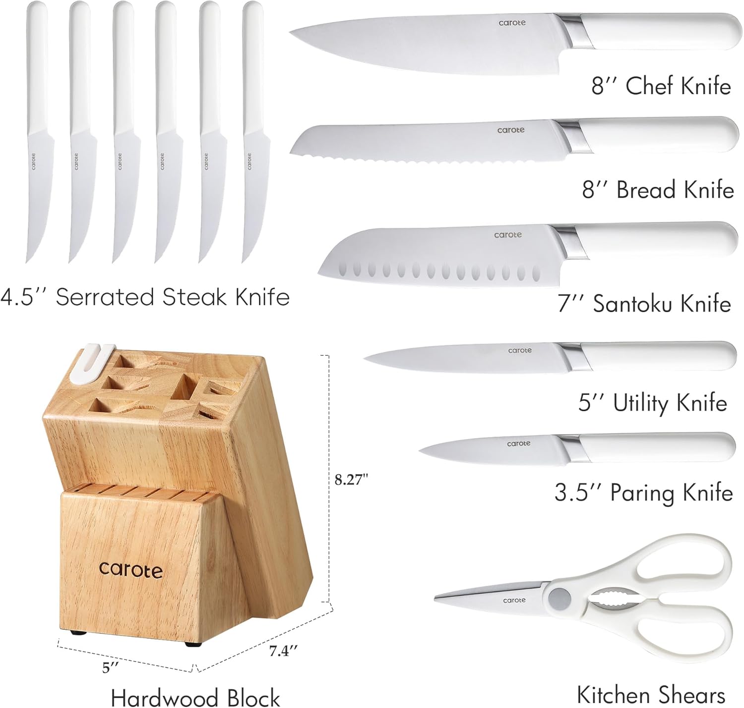 High-Quality Stainless Steel Kitchen Knife Set with Built-in Sharpener