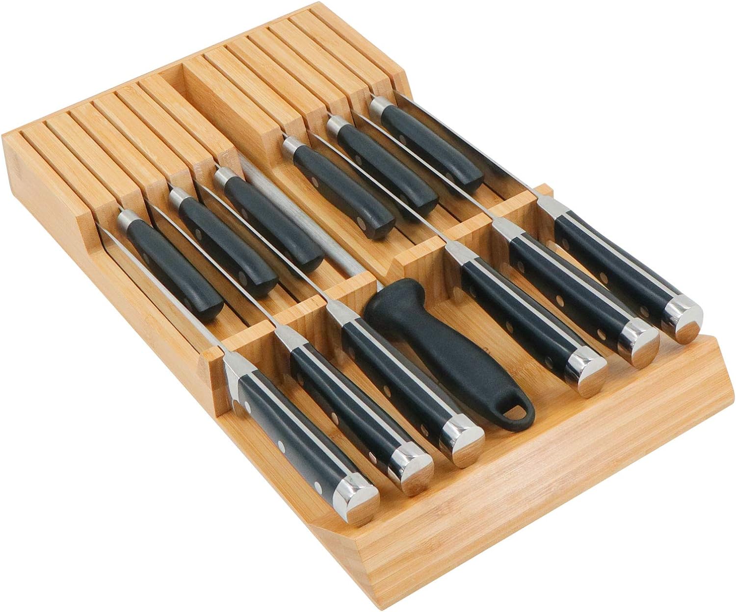 Utoplike Bamboo Knife Block - Organize Your Kitchen Tools