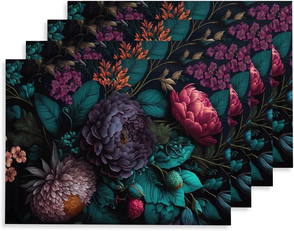 Bloom with Color - Peony Floral Place Mats