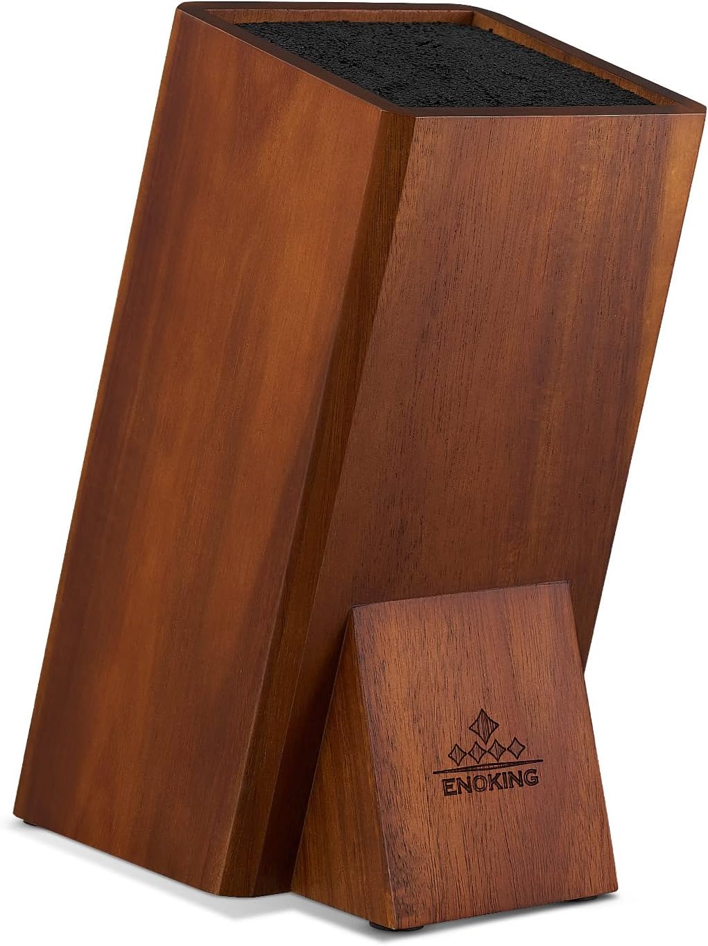 ENOKING Acacia Wood Knife Block with Removable Bristles