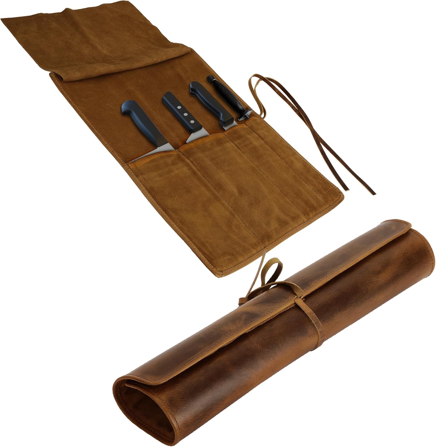 ELIZO Handcrafted Leather Knife Roll Bag