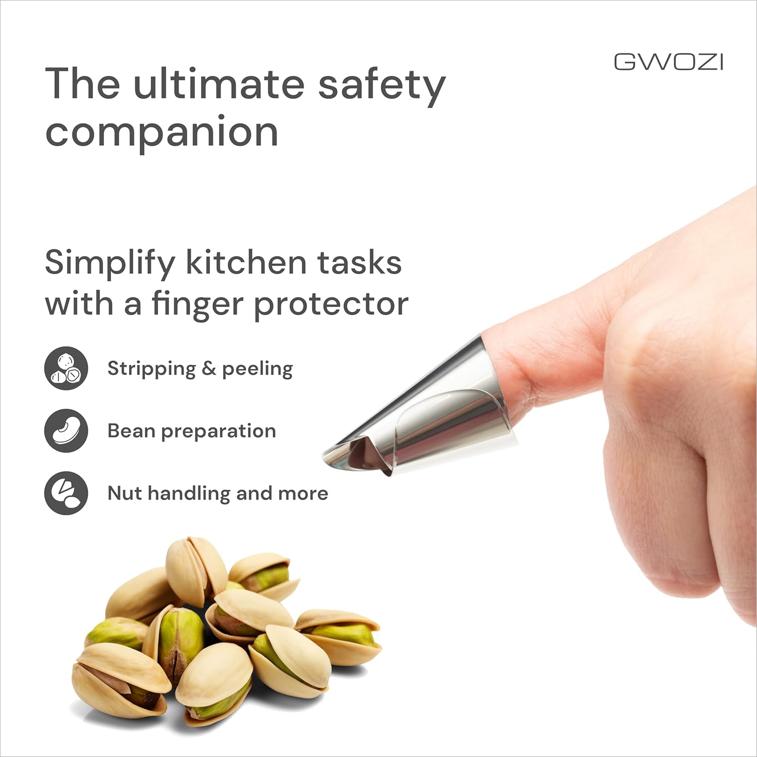 GWOZI Stainless Steel Finger Protector Kitchen Safety Set