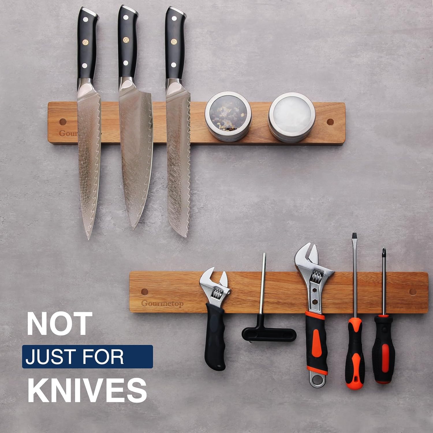 Strong Magnetic Knife Holder for Walls Gourmetop - Durable Easy to Install