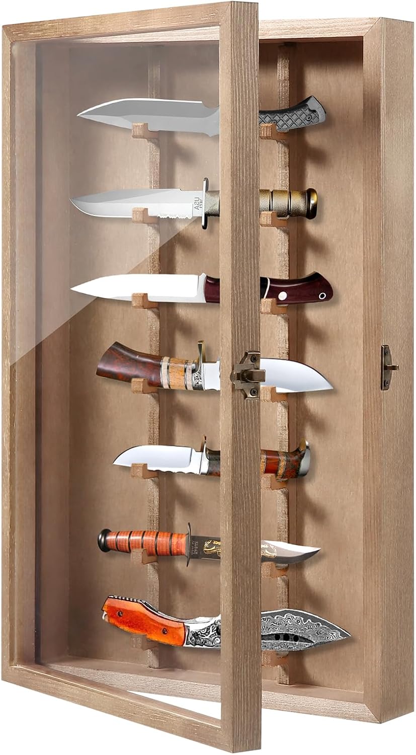 Triceratops Wooden Knife Display Case for 7 Knives