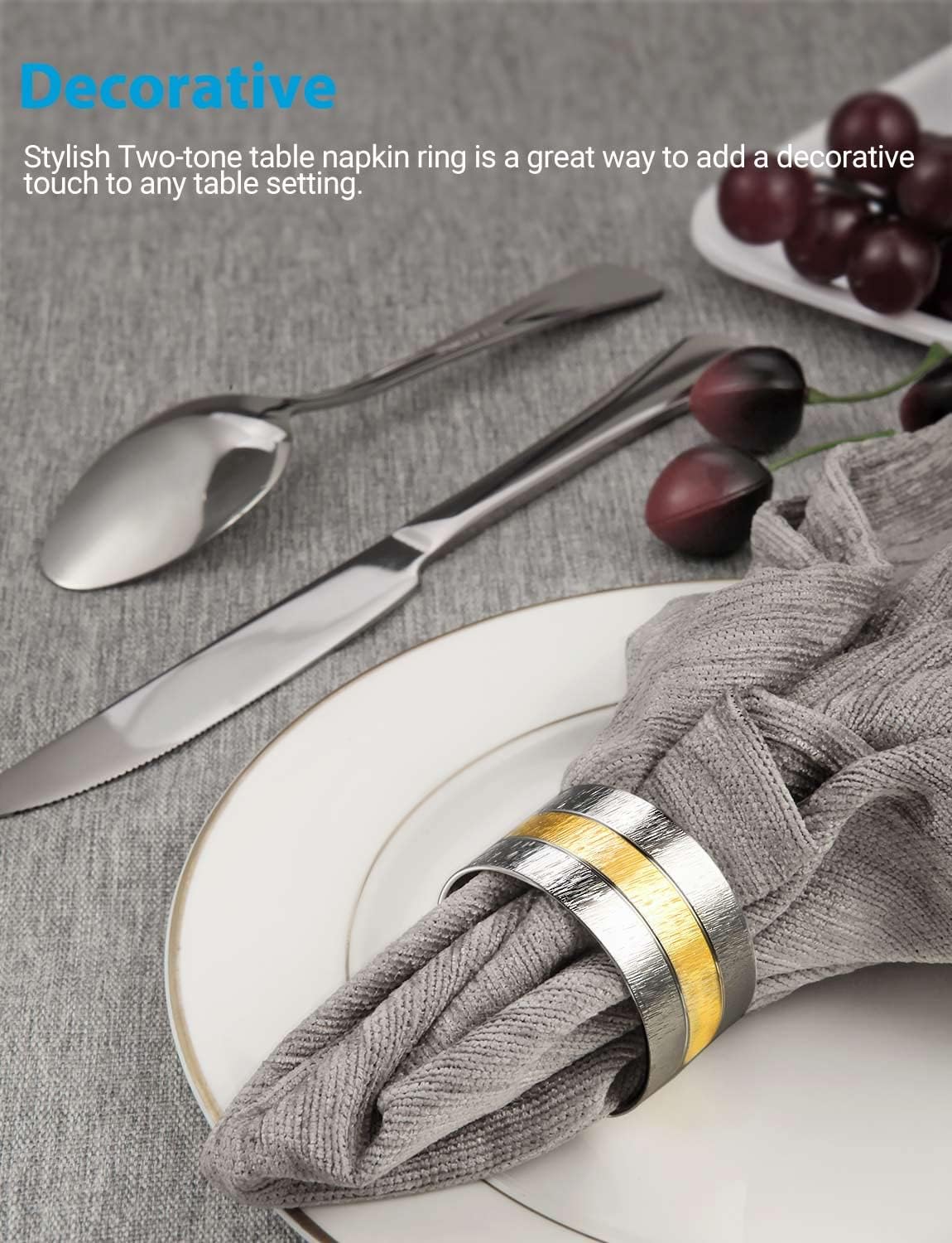 Dress Up Napkins with 2-Tone Napkin Rings from URWOOW
