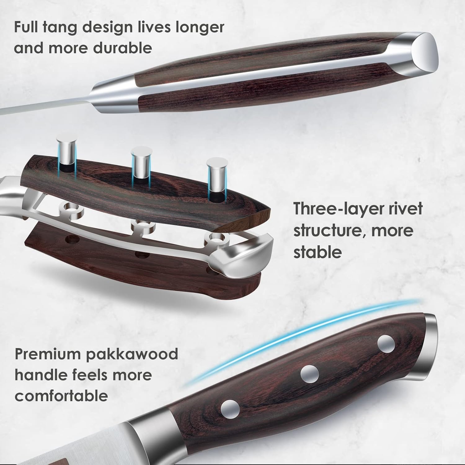 SHAN ZU 16 Piece Japanese Knife Set with Block and Sharpener