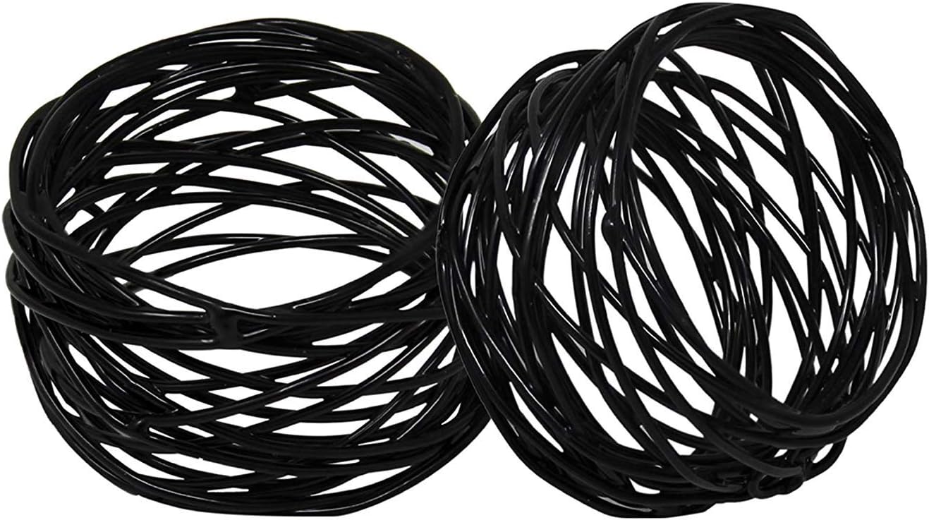 Object Handmade Napkin Rings 12-Piece Set for Parties Weddings Black 12
