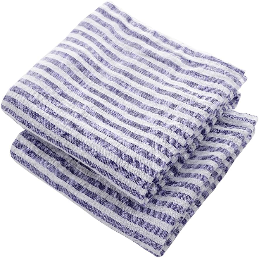All Cotton and Linen Blue Kitchen Towels