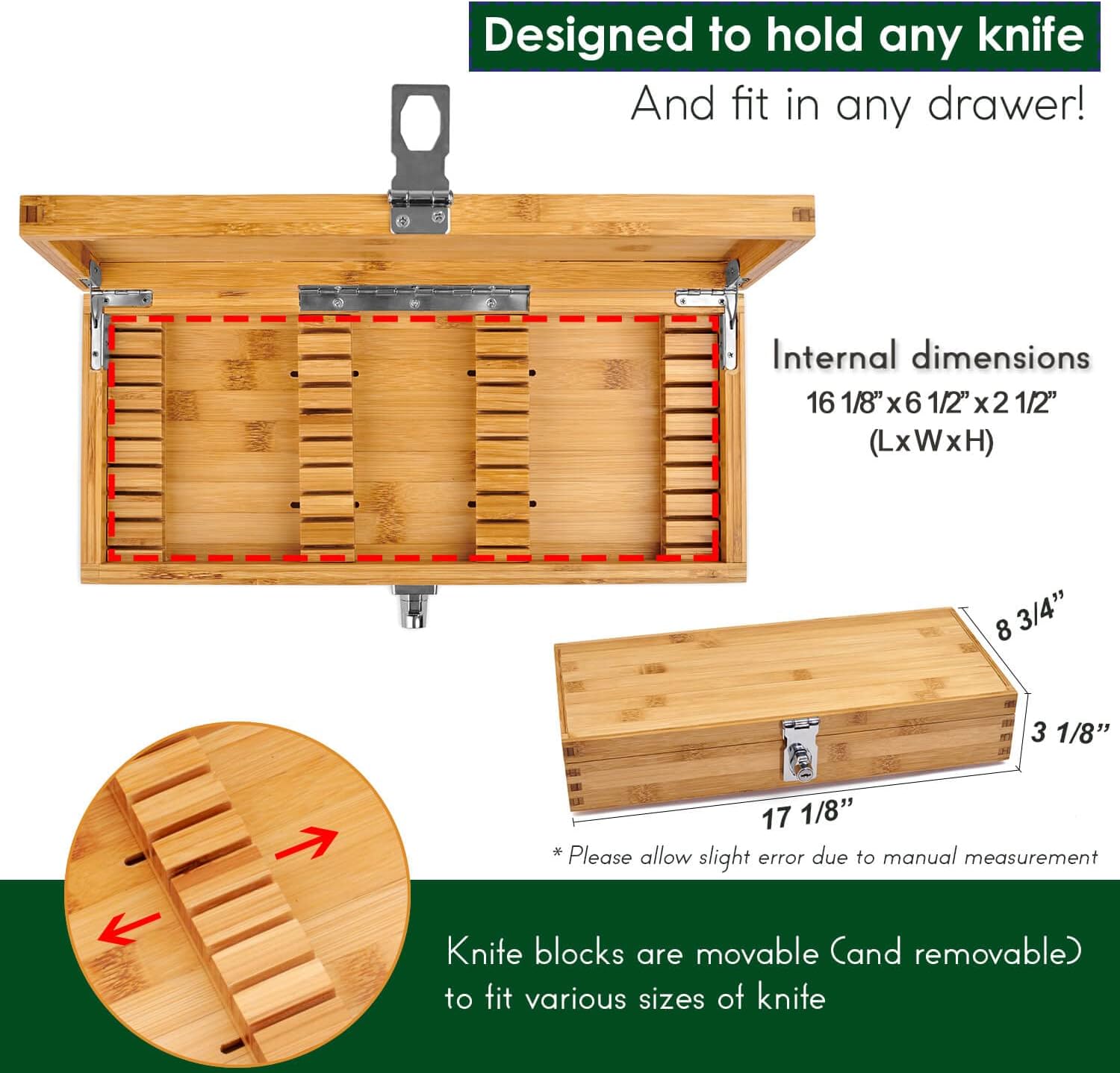 Bamboo Kitchen Knife Safety Holder