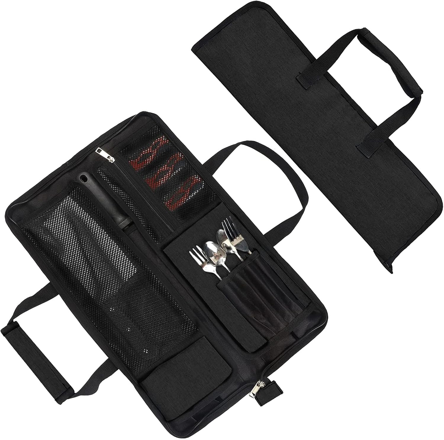 Premium Chefs Knife Roll Bag 13 Slots Zippered Closure