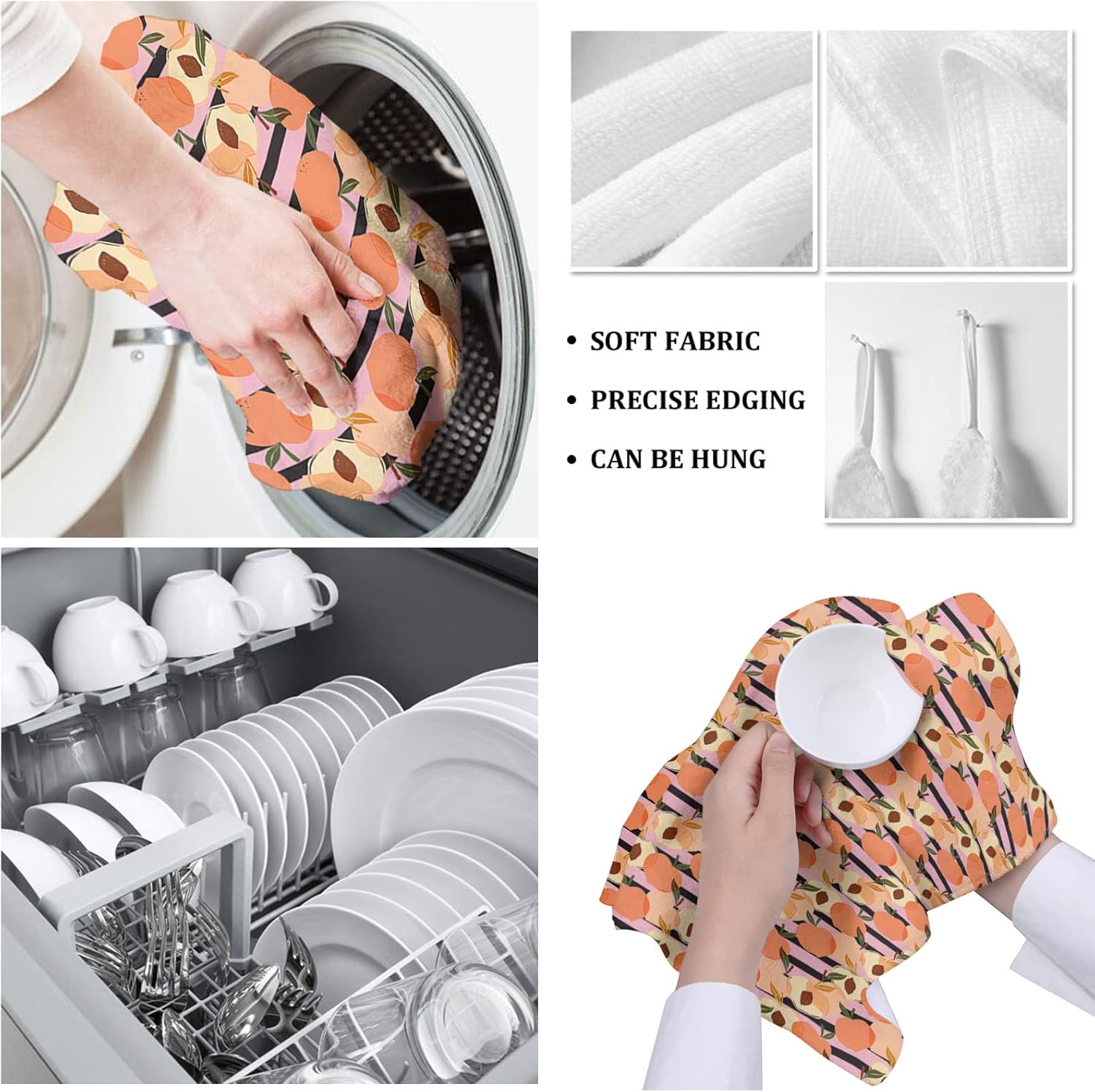 ZOE GARDEN - Peach Stripes Absorbent Kitchen Towels