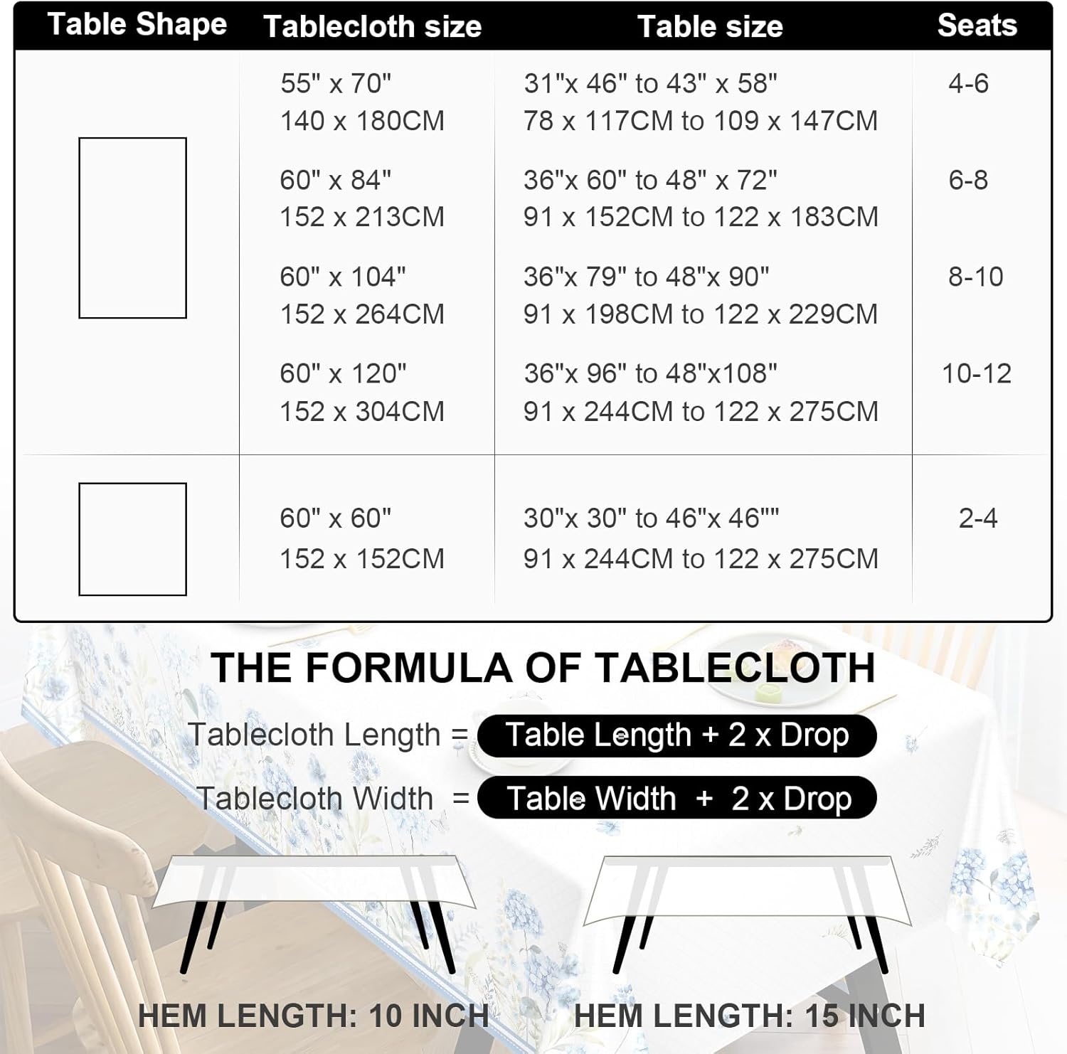 Stylish Rustic Floral Tablecloth for Home Kitchen Use