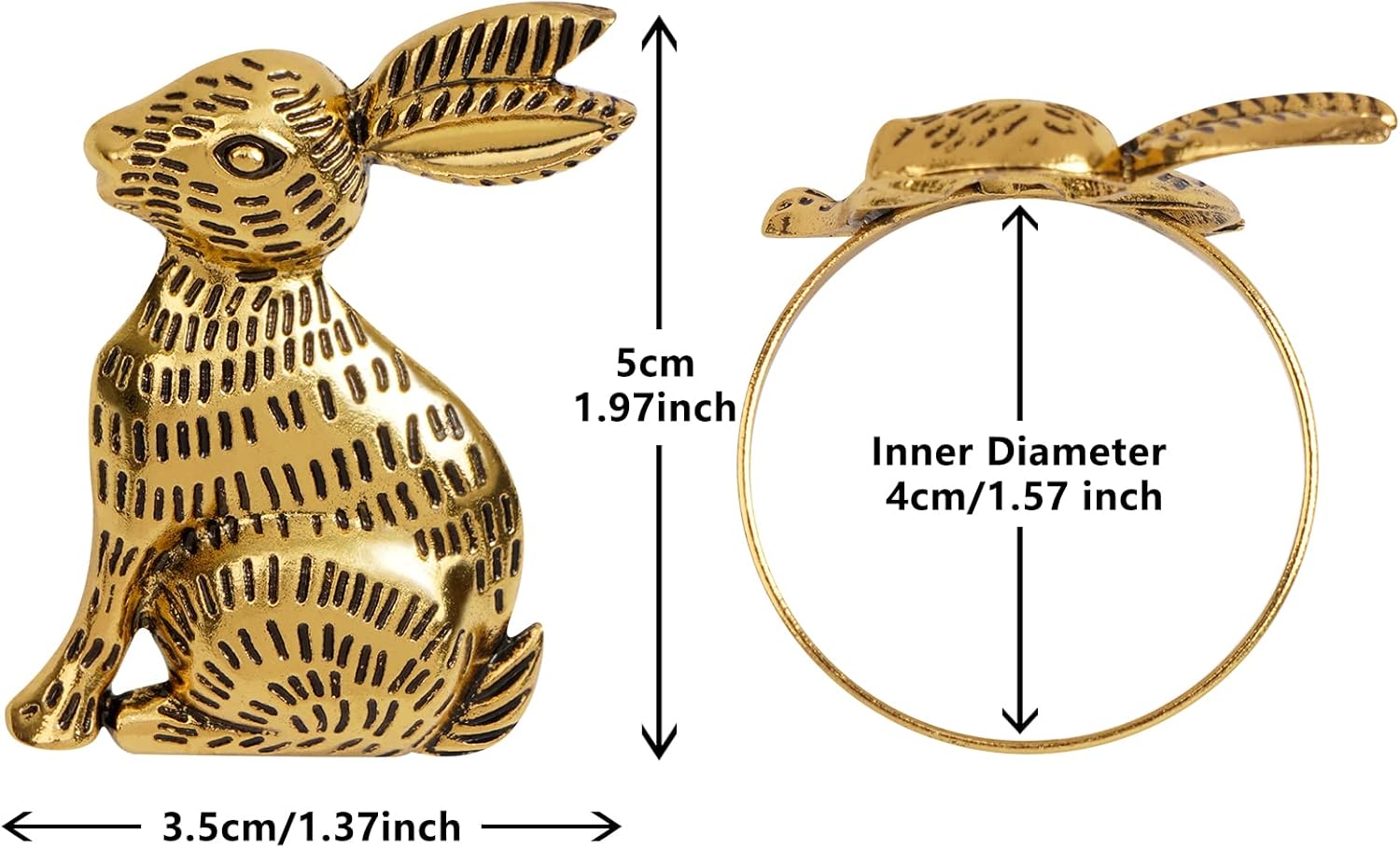 Easter Bunny Napkin Rings 6-Piece Set