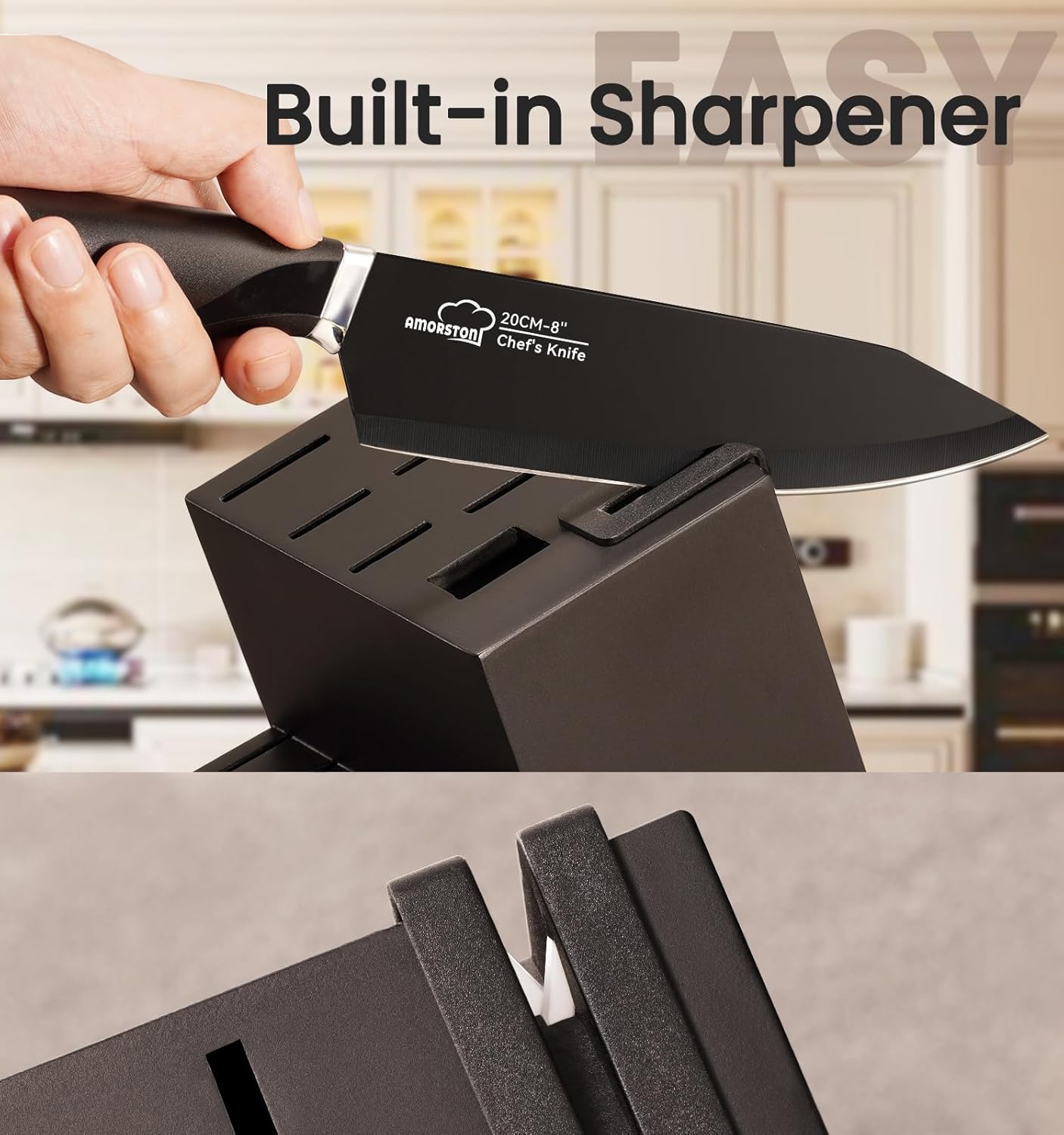 15-Piece Luxury knives set with built-in sharpener