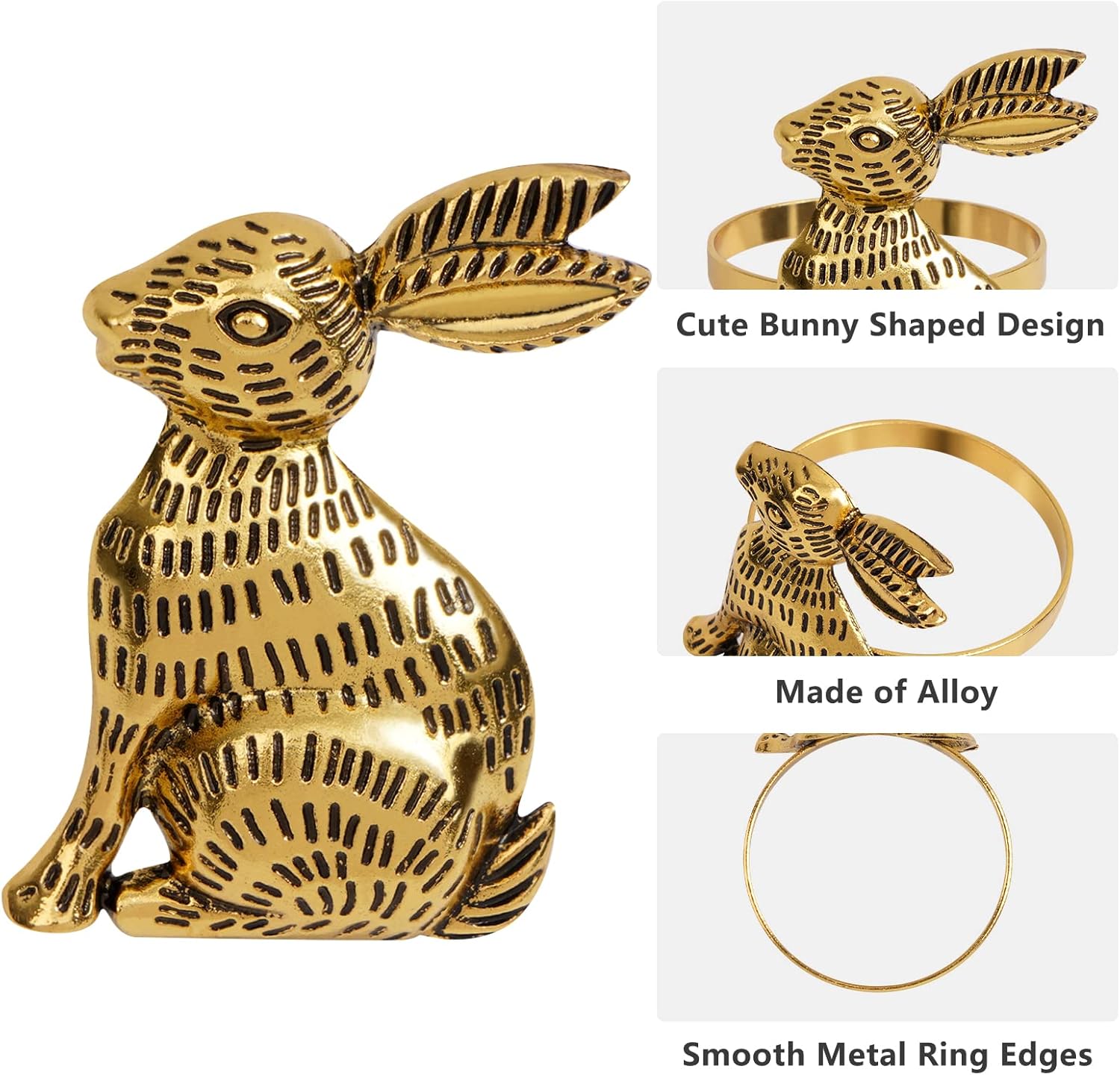 Easter Bunny Napkin Rings 6-Piece Set