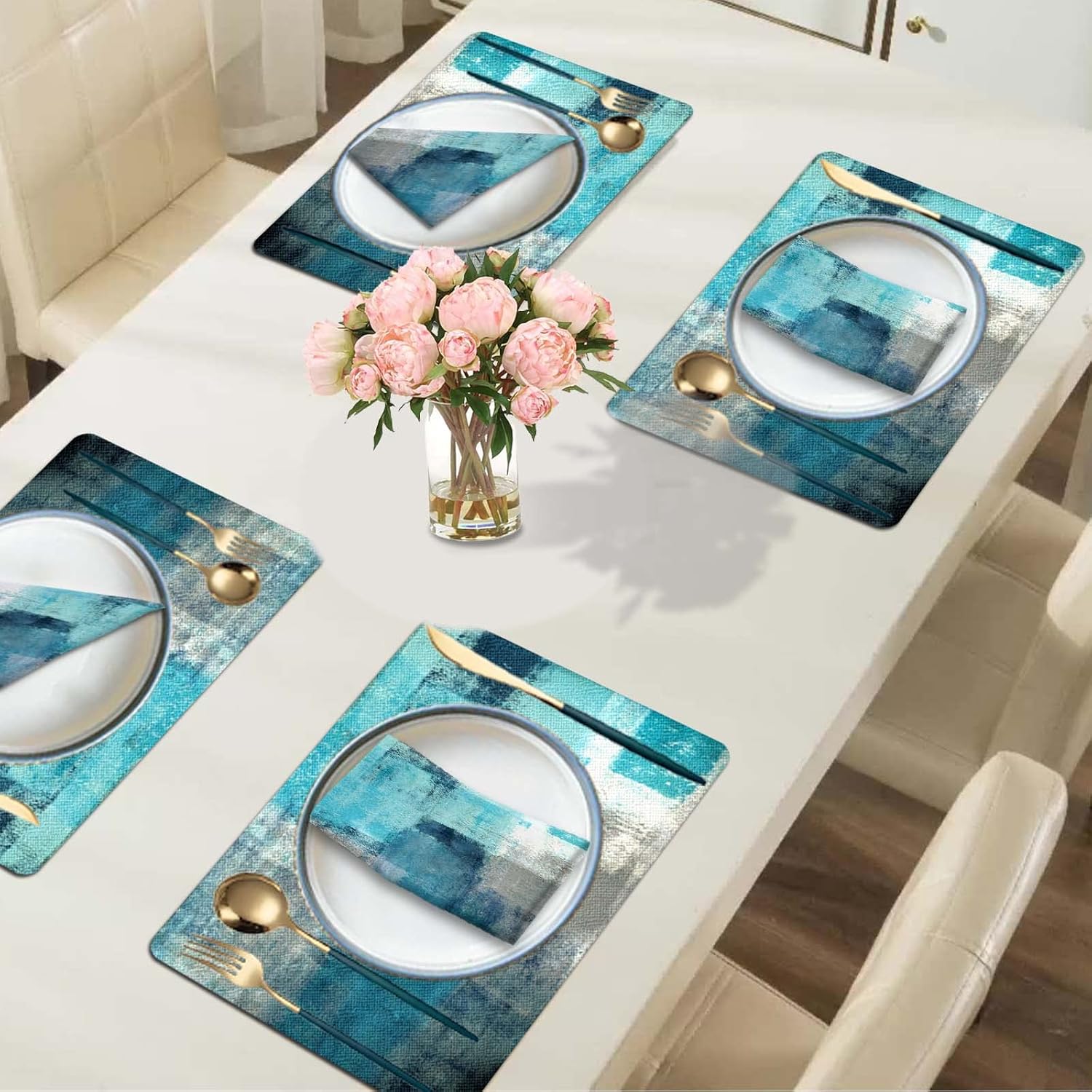 Turquoise MCALK 8-Piece Placemats Set for Kitchen