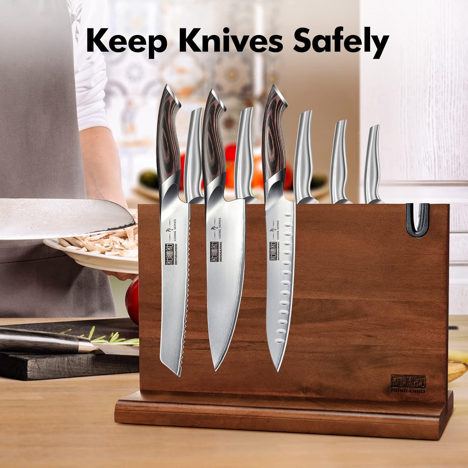 Double-Sided Magnetic Knife Block