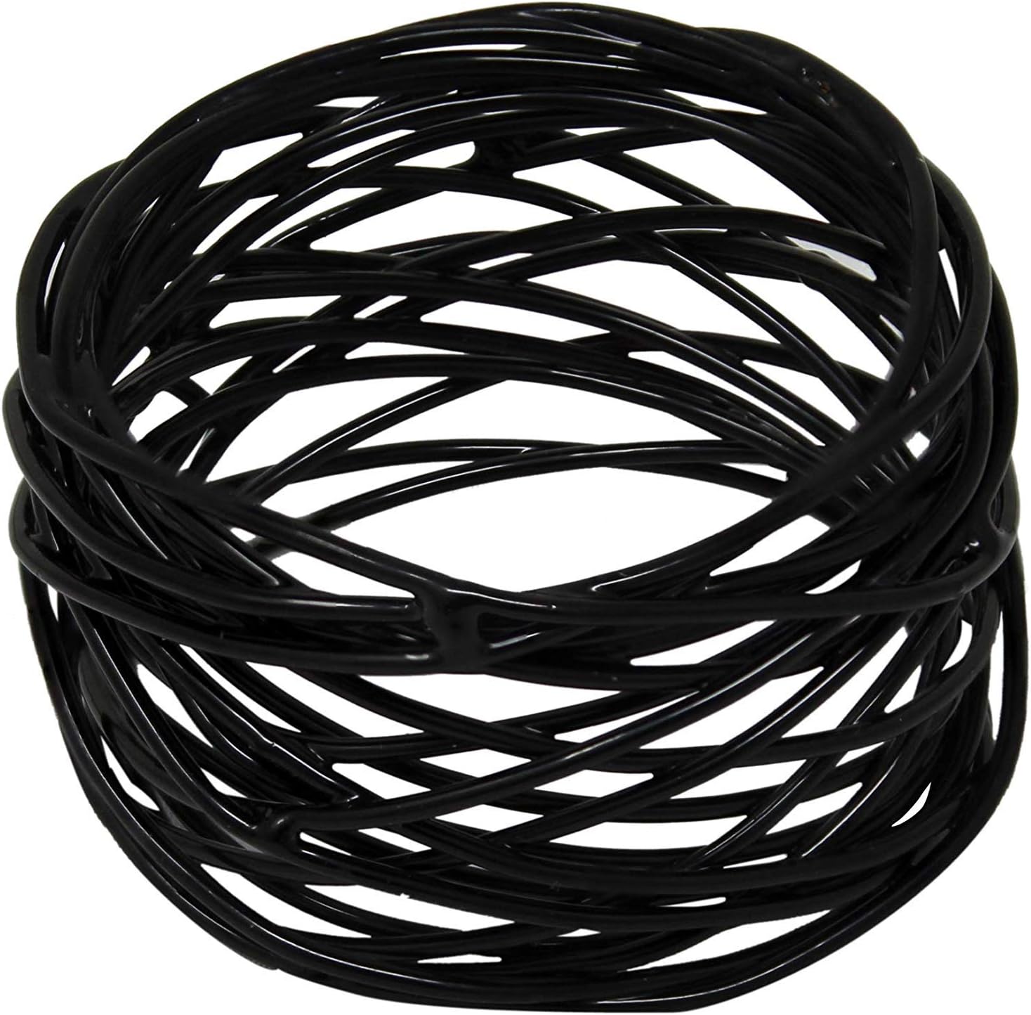 Object Handmade Napkin Rings 12-Piece Set for Parties Weddings Black 12