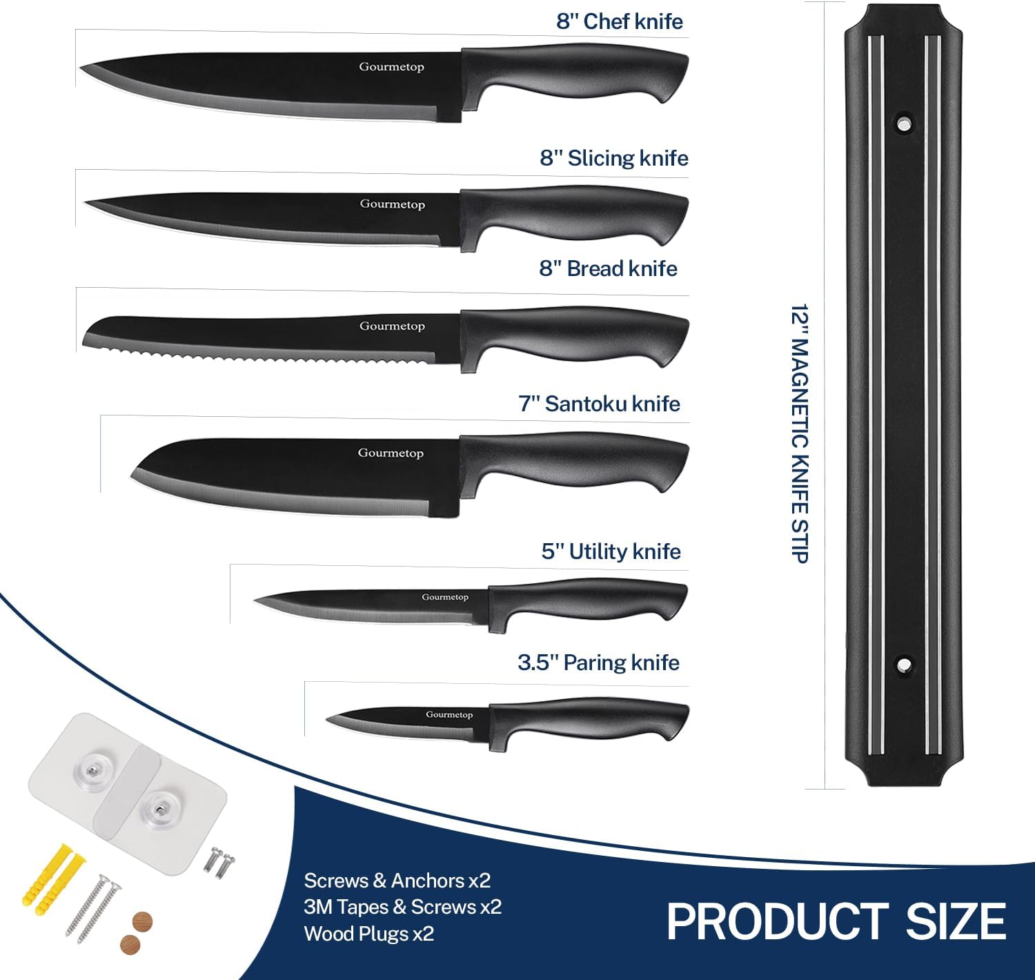 Gourmetop Kitchen Knife Set