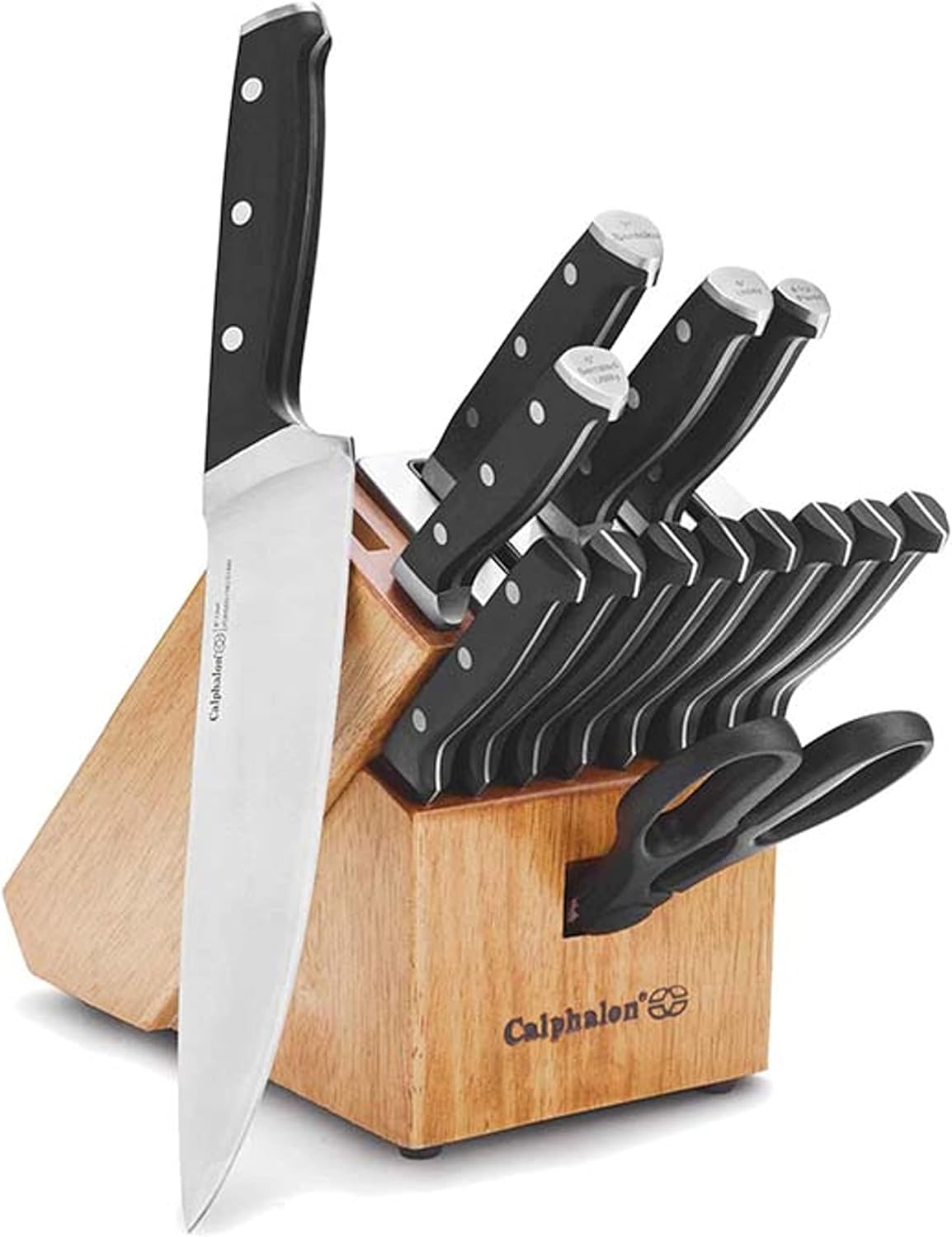 Calphalon Kitchen Knife Set with Self-Sharpening Block Sharp for Life
