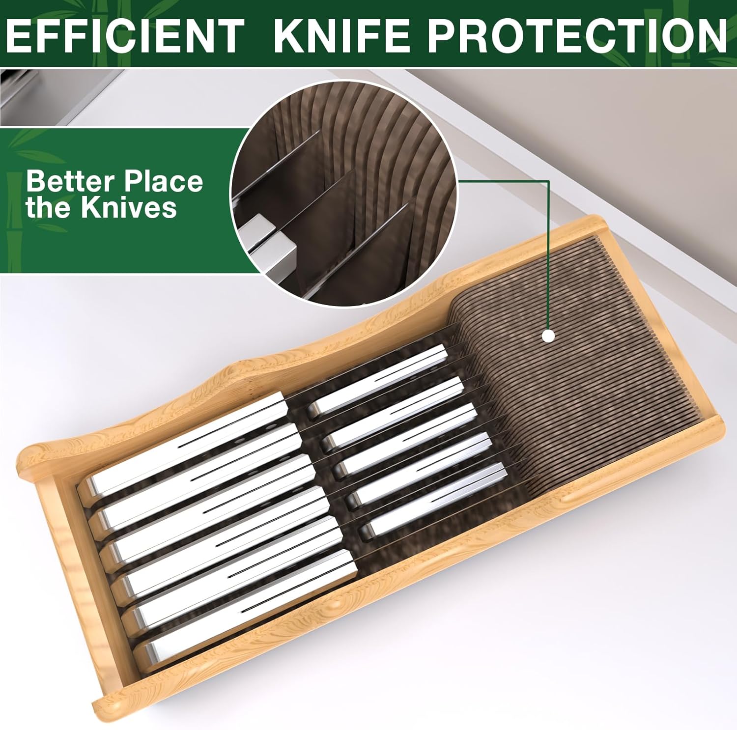 Compact Bamboo Knife Holder