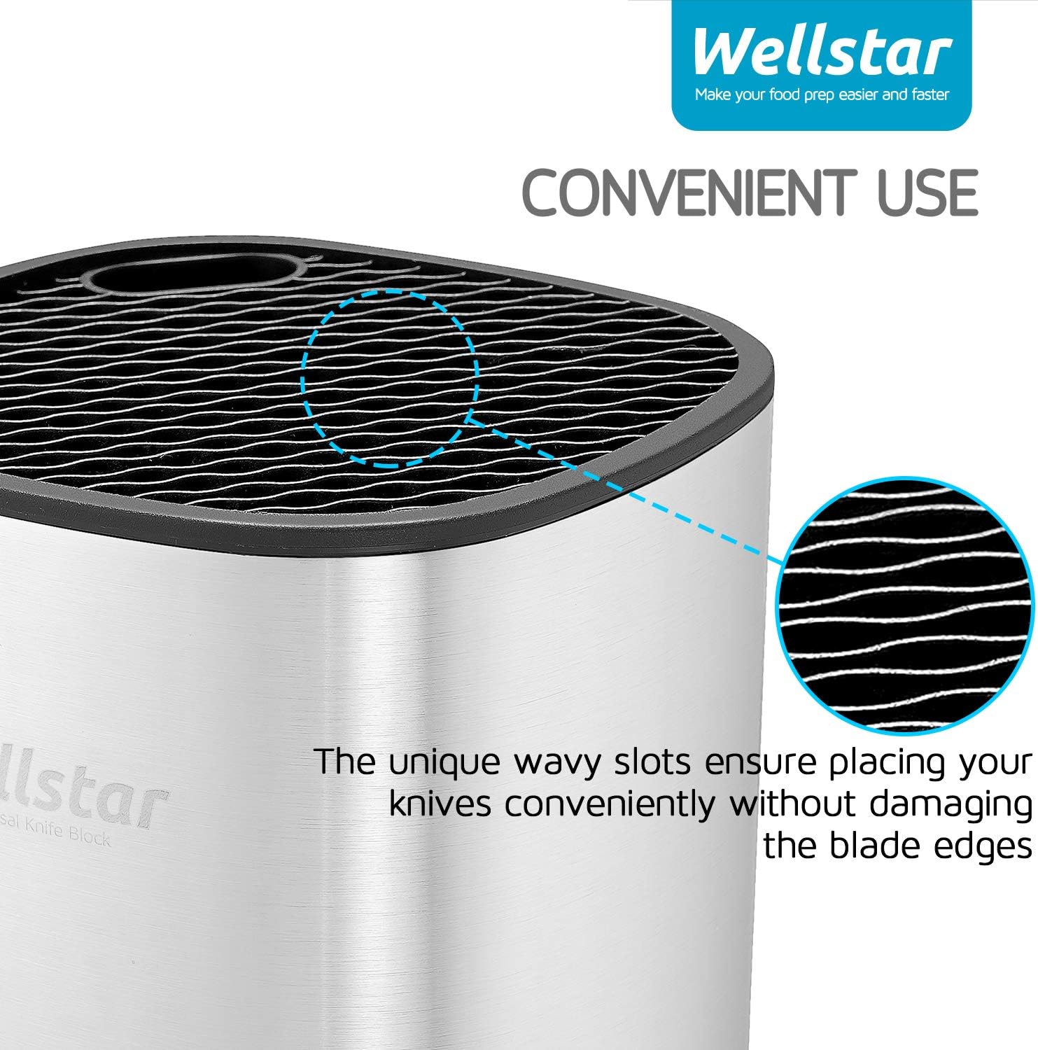 Universal Square Knive Holder Stainless Steel Doorstop Detachable Large Capacity