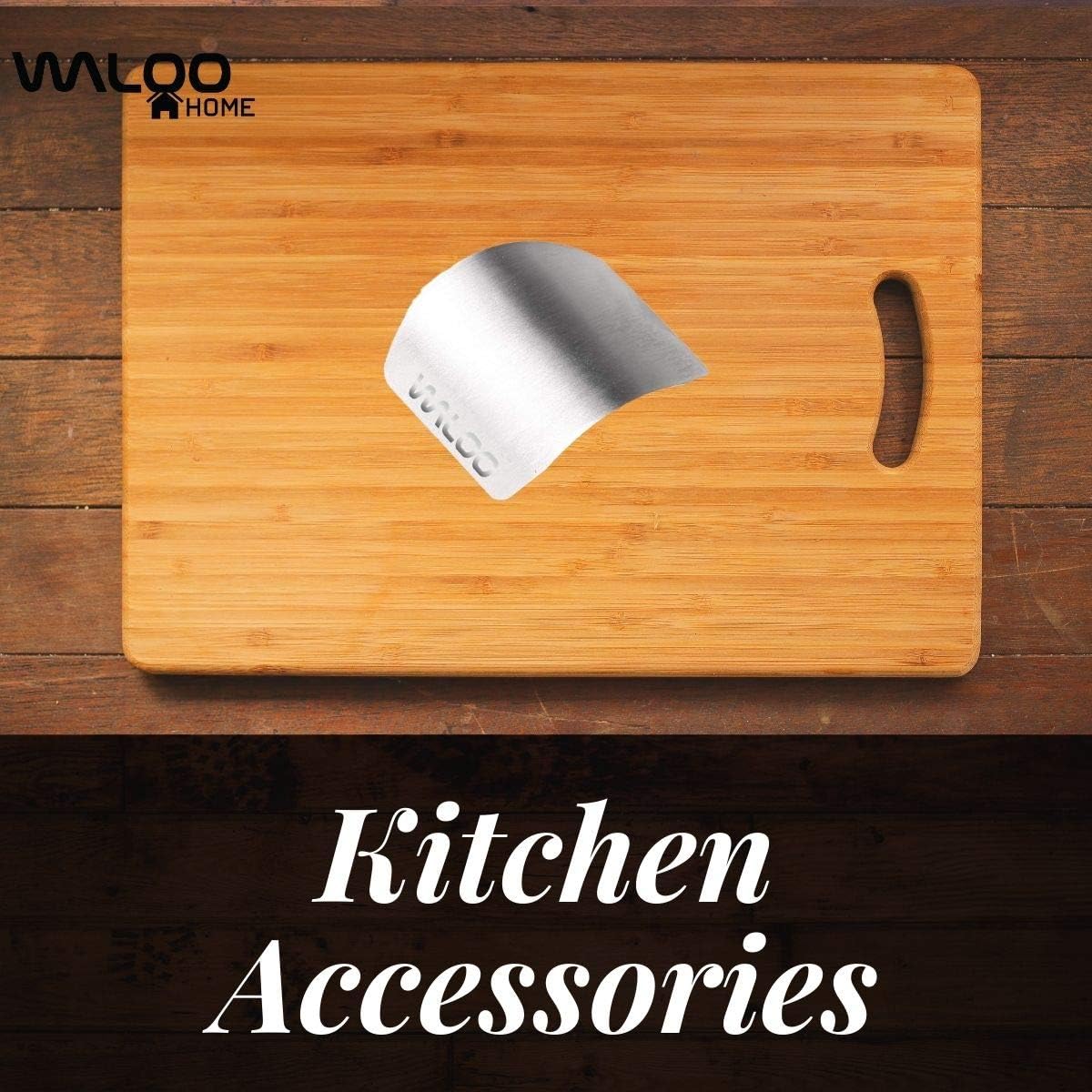 WALOO Stainless Steel Finger Guard 2 Pack Silver 1