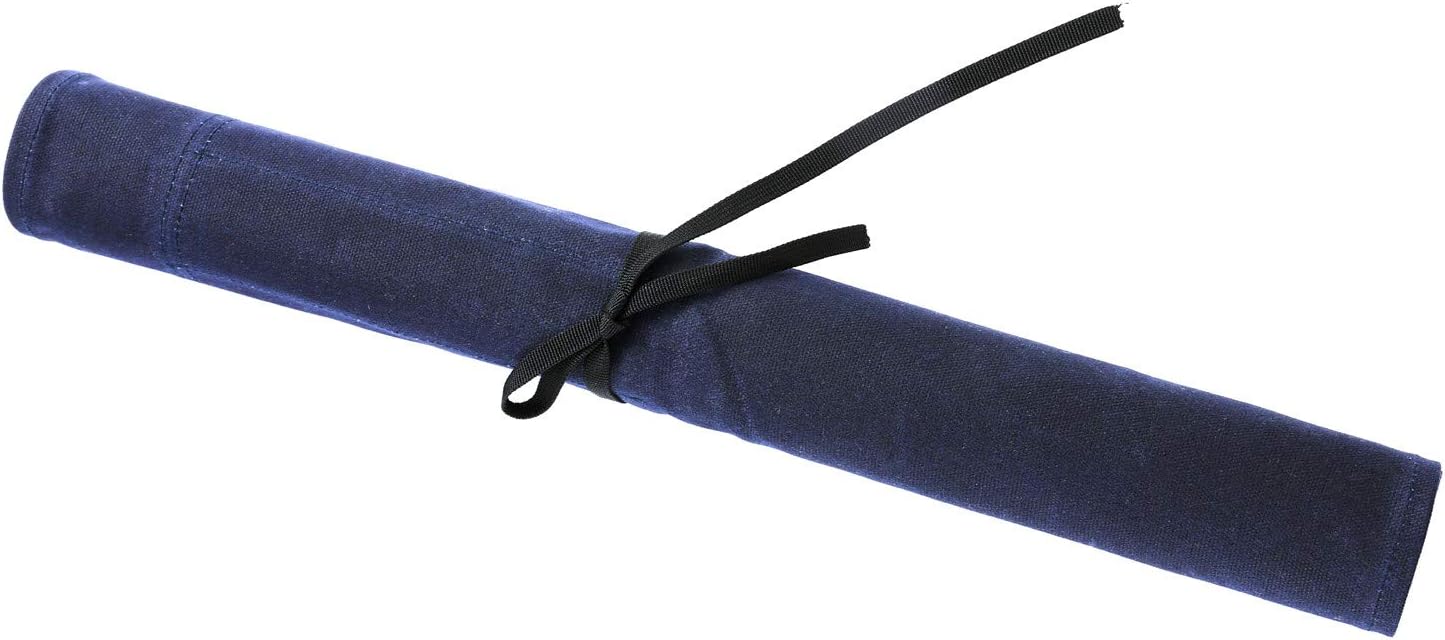 Denifiter Heavy Duty Knife Bag 16oz Waxed Canvas 7-Slot Blue
