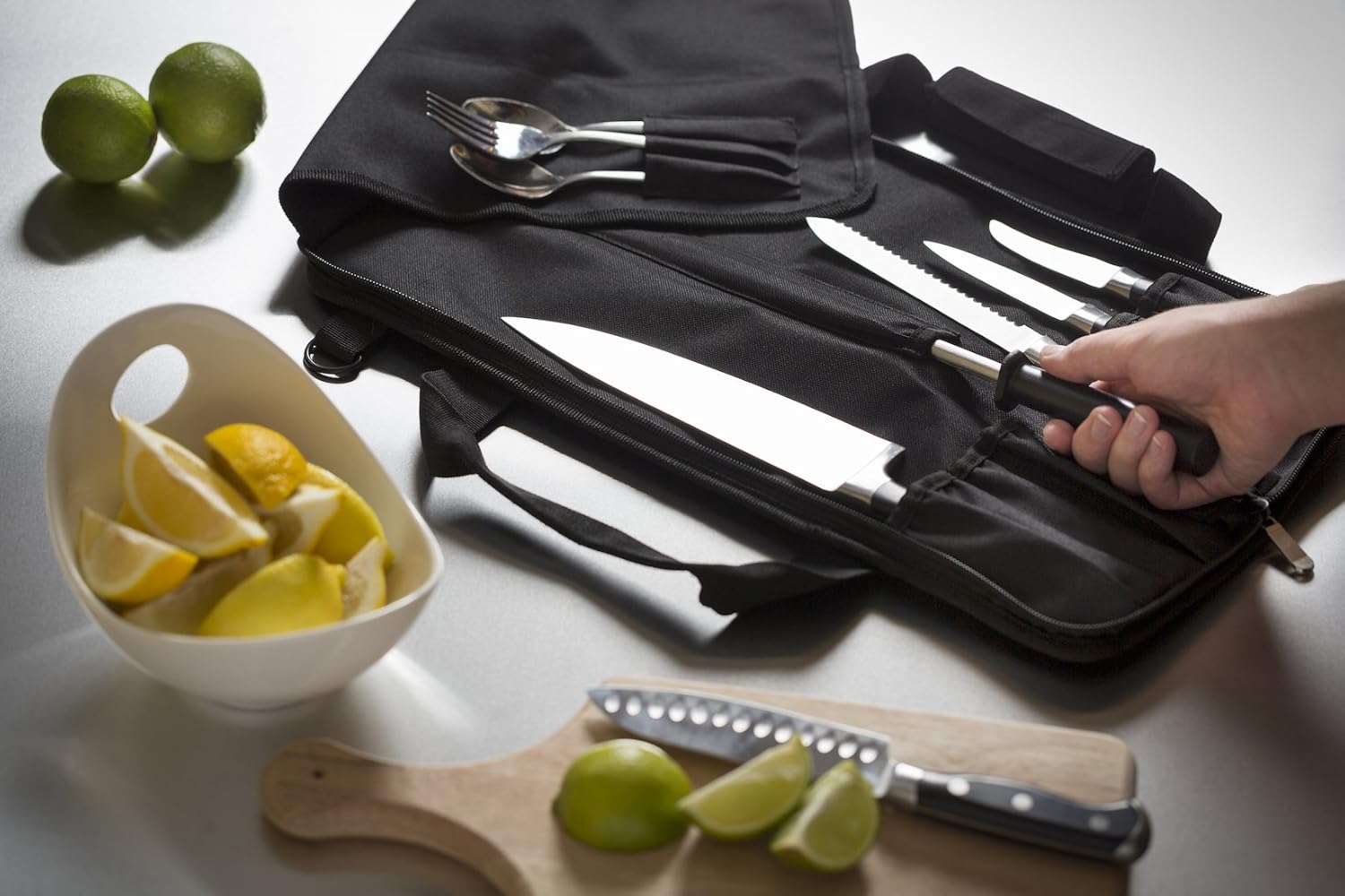 Chef Knife Roll Bag - 6 Slots with Padded Protection